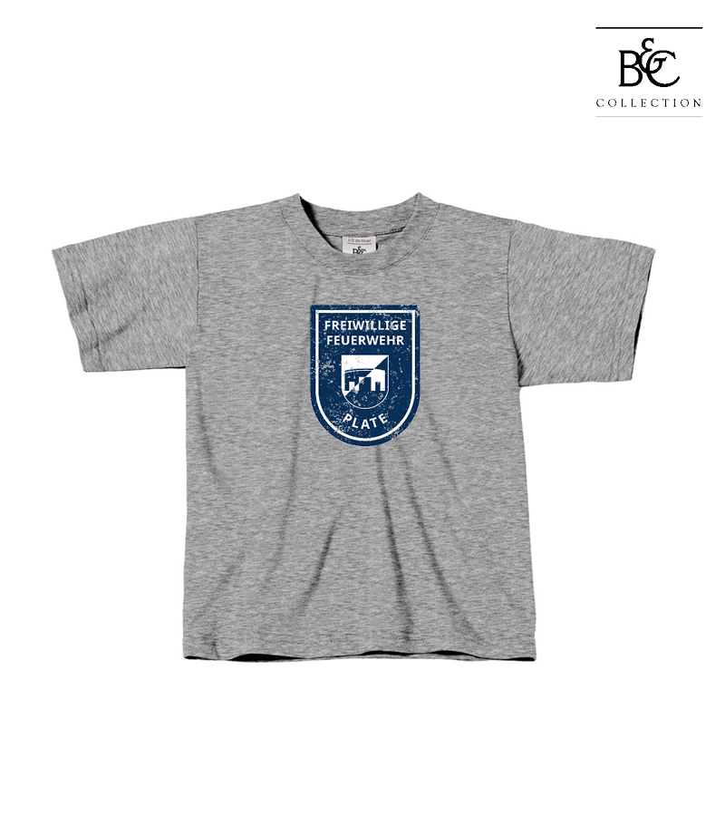 B&C Kinder T-Shirt Sports Grey "Uwe Frontprint"
