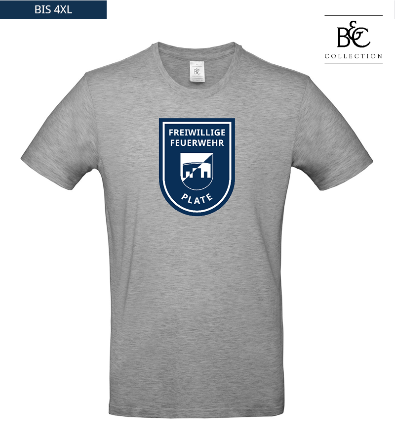 B&C Herren T-Shirt Sports Grey "Anton Frontprint"