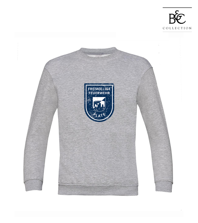 B&C Kinder Sweatshirt Heather Grey "Uwe Frontprint"