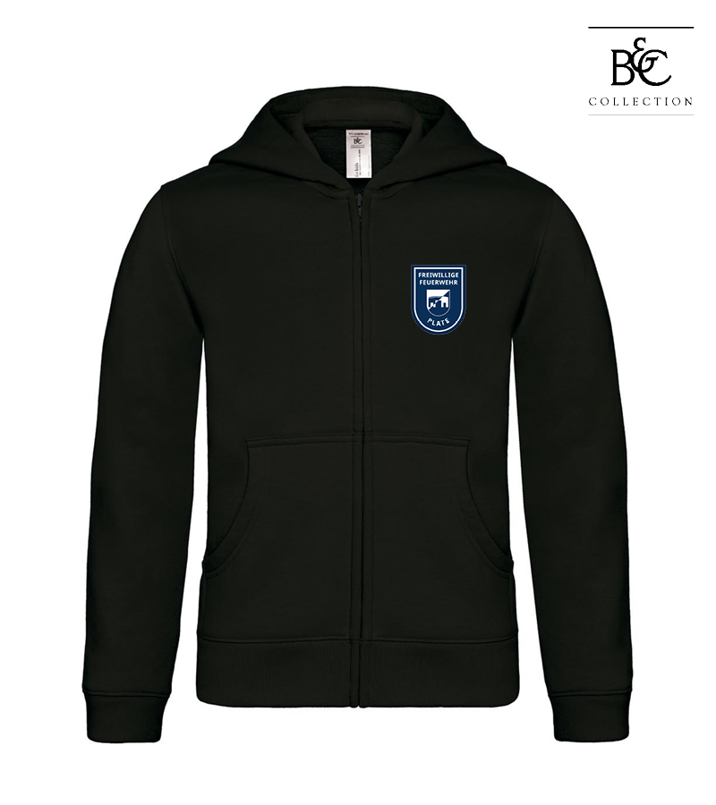 B&C Kinder Zipped Hoodie Black "Anton"
