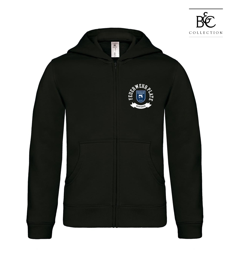 B&C Kinder Zipped Hoodie Black "Bono"