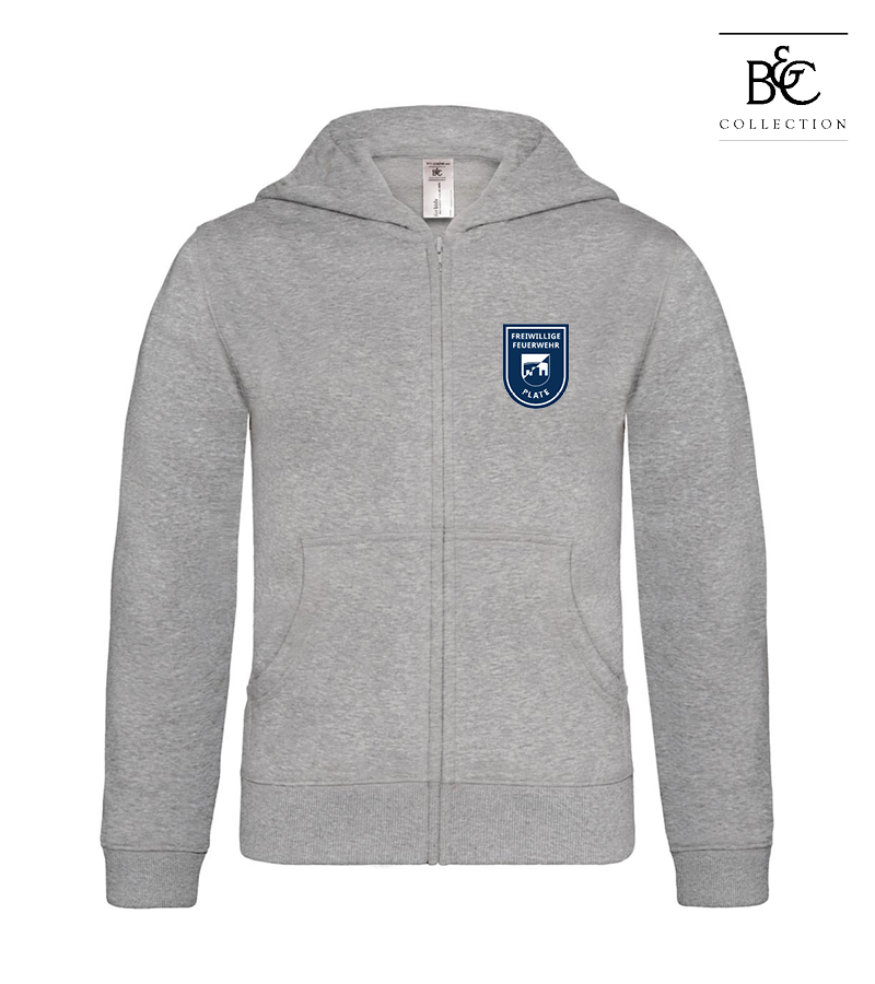B&C Kinder Zipped Hoodie Heather Grey "Anton"