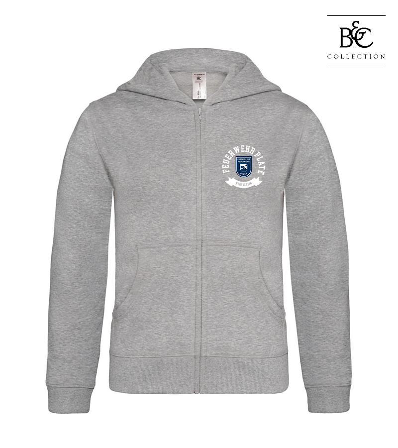 B&C Kinder Zipped Hoodie Heather Grey "Bono"