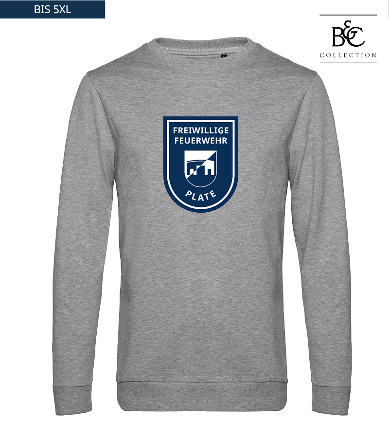 B&C Herren Sweatshirt Heather Grey "Anton Frontprint"