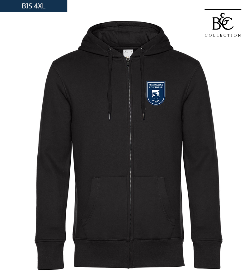 B&C Herren Zipped Hoodie Black Pure "Anton"
