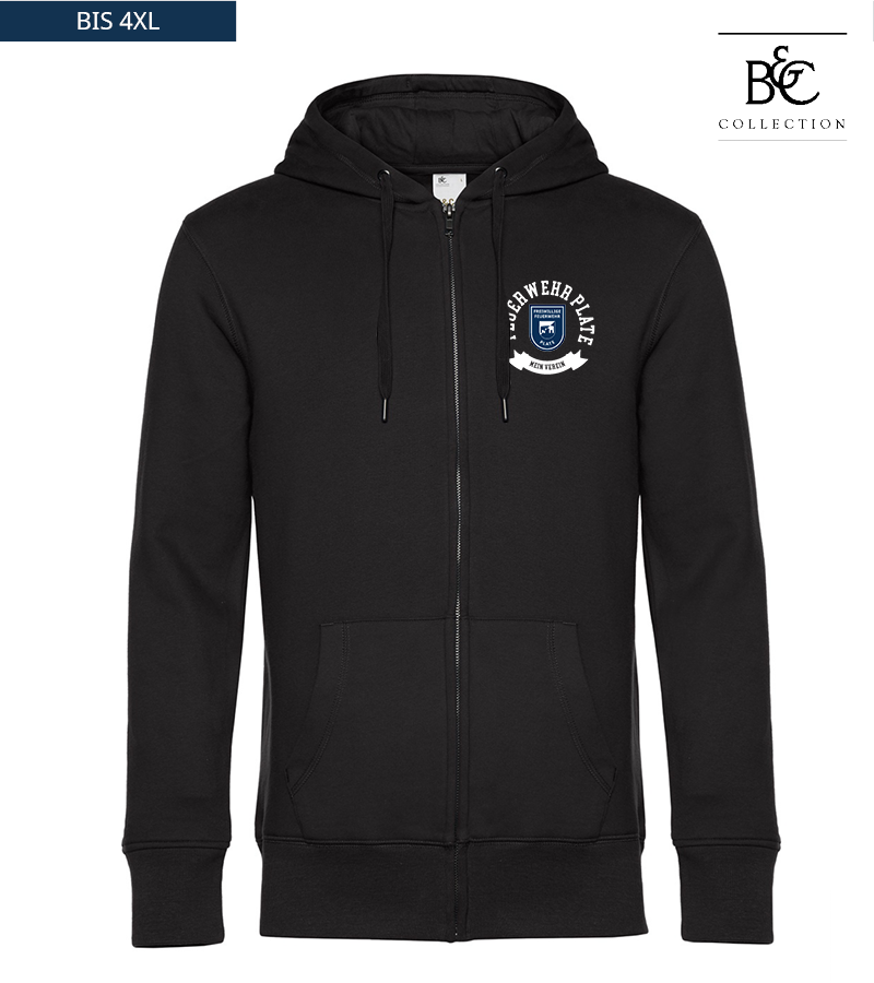 B&C Herren Zipped Hoodie Black Pure "Bono"