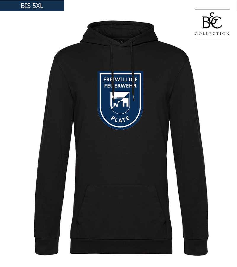 B&C Herren Hoodie Black Pure "Anton Frontprint"