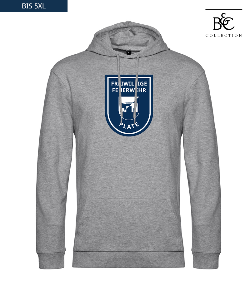B&C Herren Hoodie Heather Grey "Anton Frontprint"
