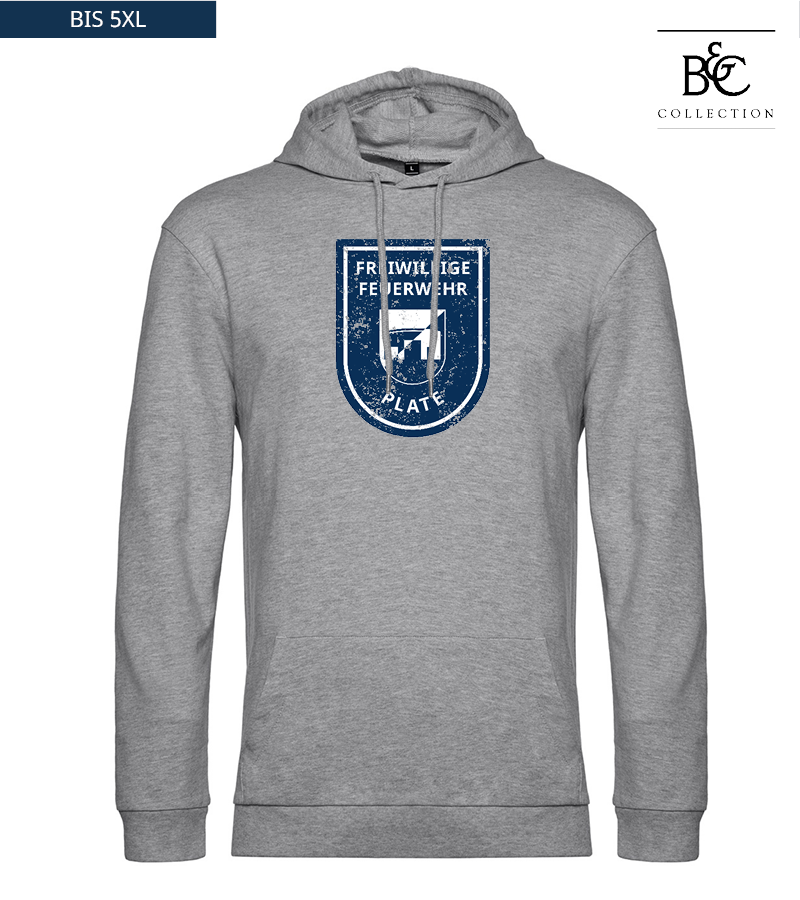 B&C Herren Hoodie Heather Grey "Uwe Frontprint"