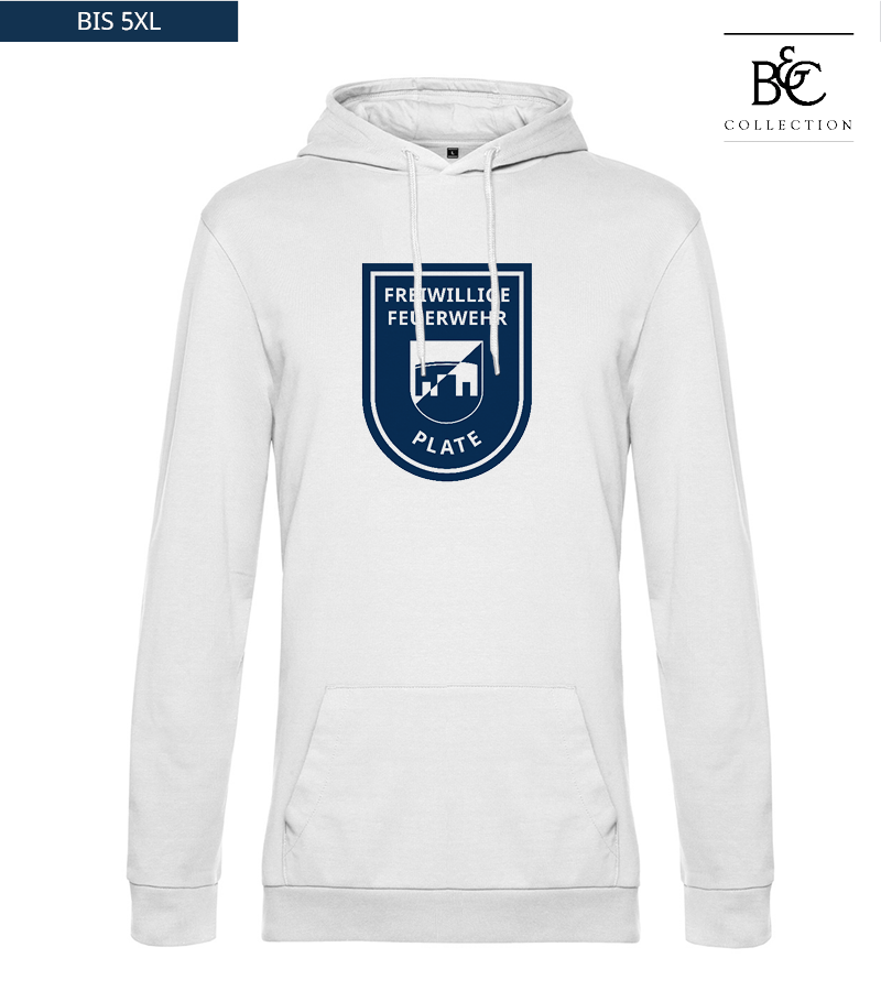 B&C Herren Hoodie White "Anton Frontprint"