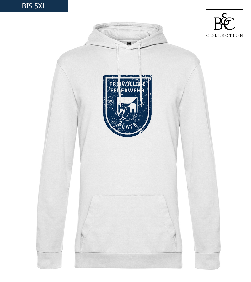 B&C Herren Hoodie White "Uwe Frontprint"
