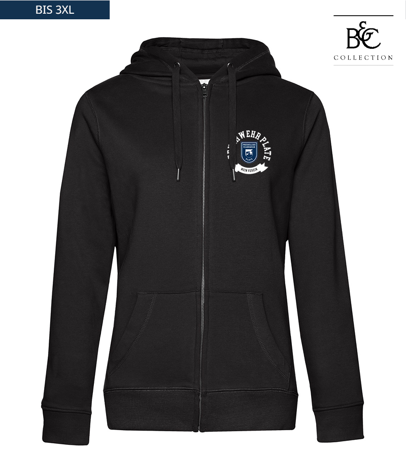 B&C Damen Zipped Hoodie Black Pure "Bono"