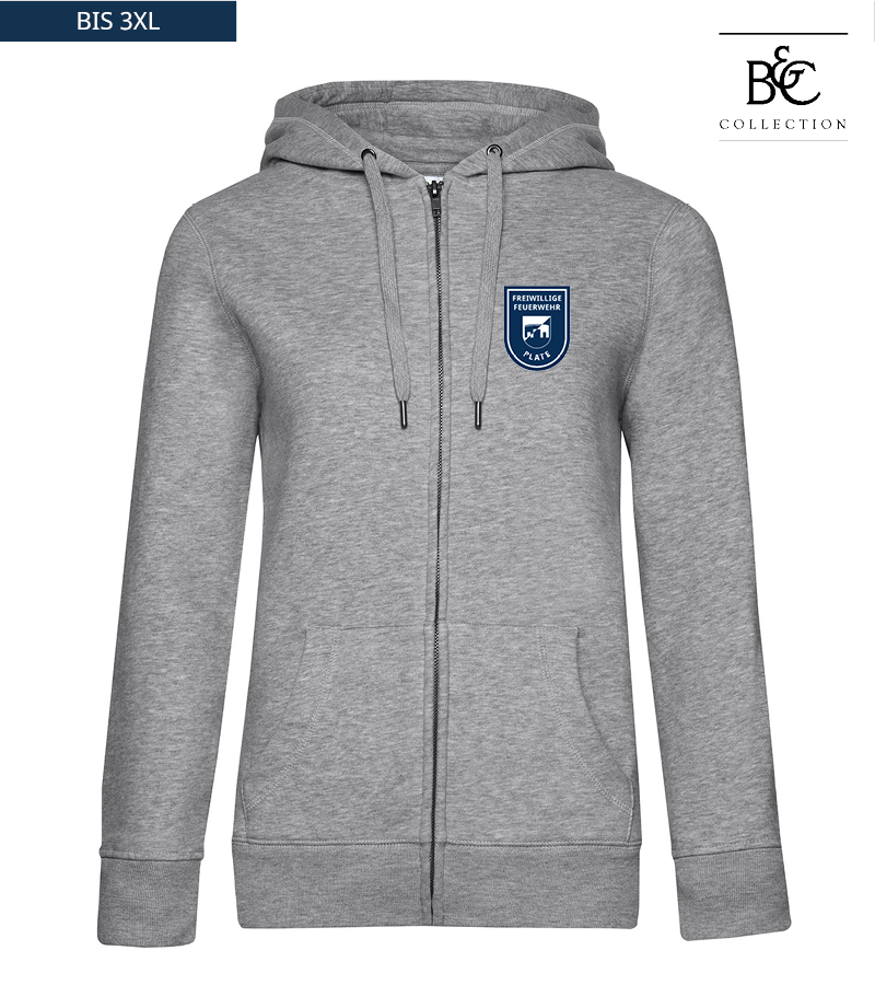 B&C Damen Zipped Hoodie Heather Grey "Anton"