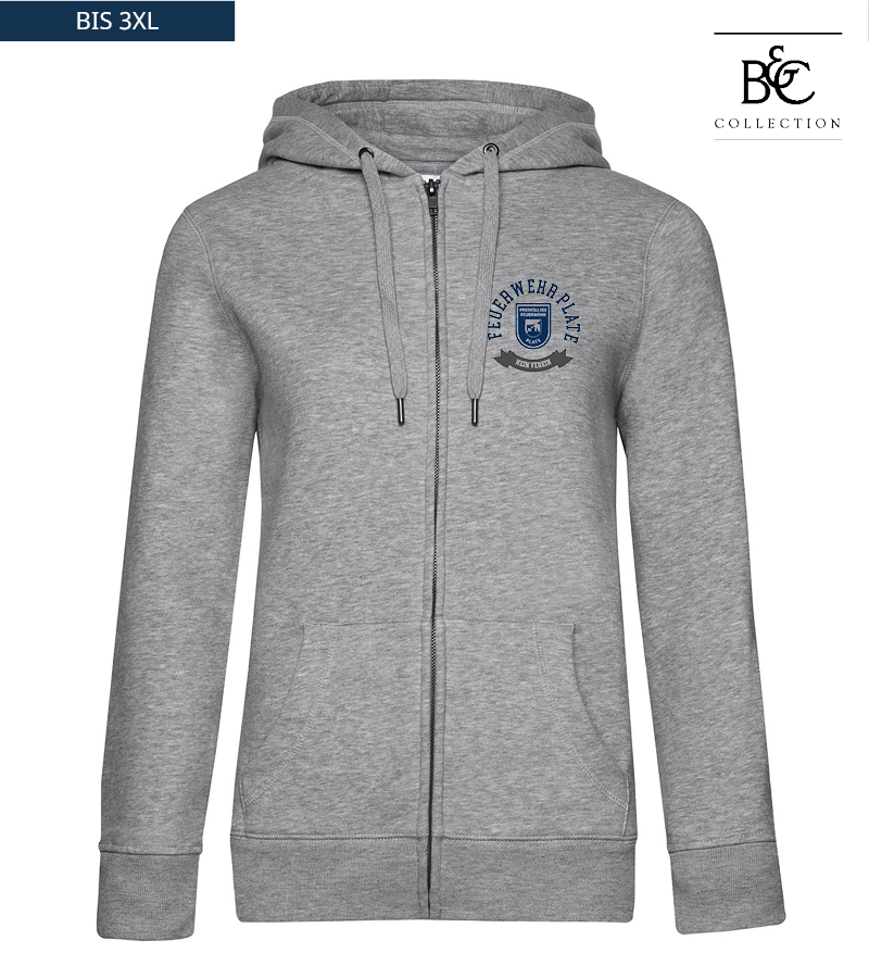 B&C Damen Zipped Hoodie Heather Grey "Bono"