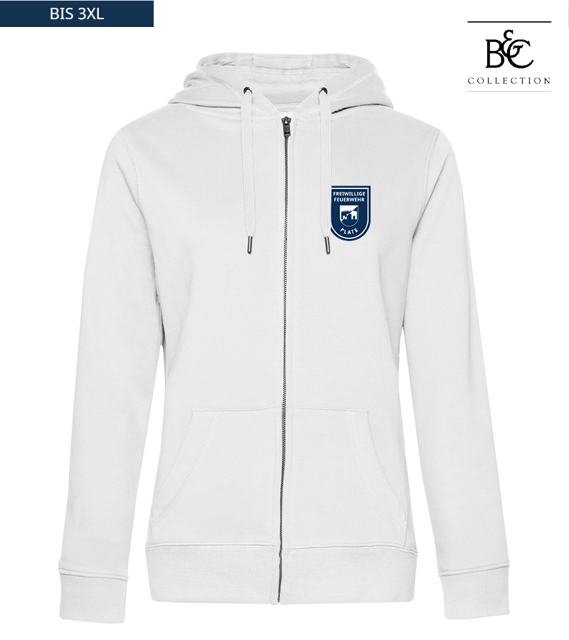 B&C Damen Zipped Hoodie White "Anton"