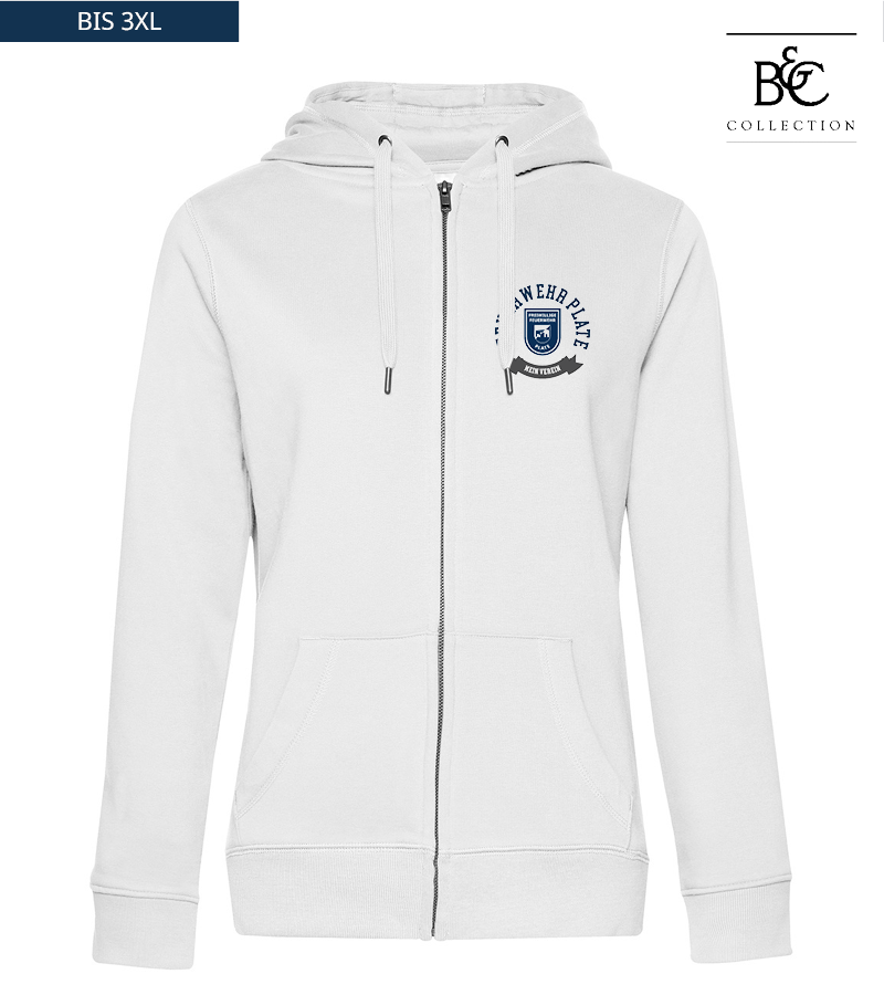 B&C Damen Zipped Hoodie White "Bono"