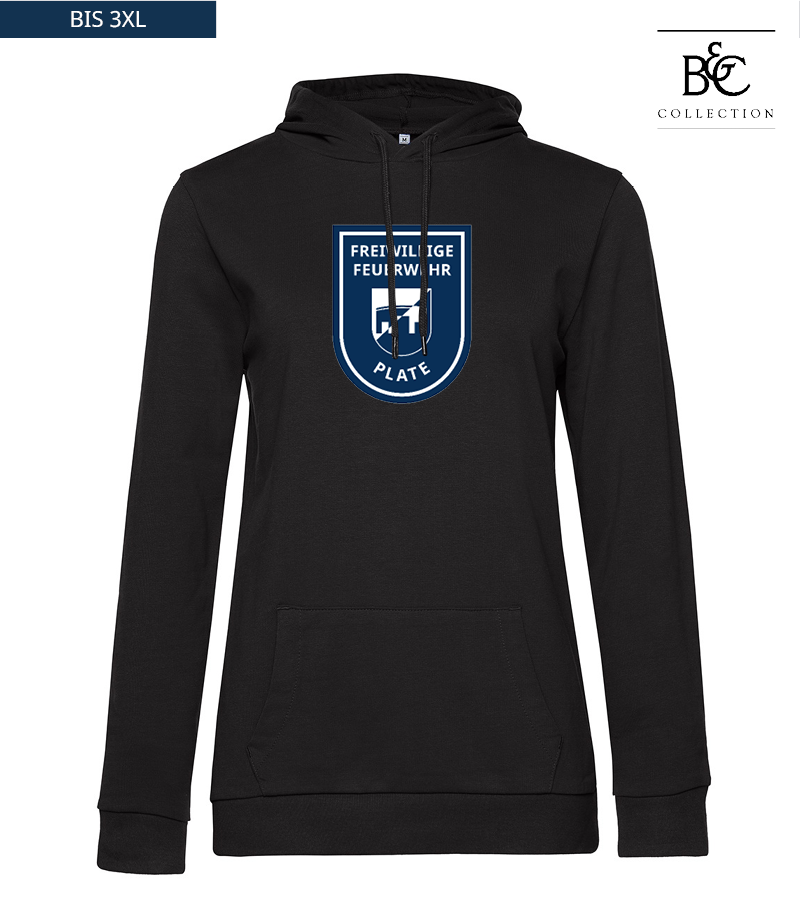 B&C Damen Hoodie Black Pure "Anton Frontprint"