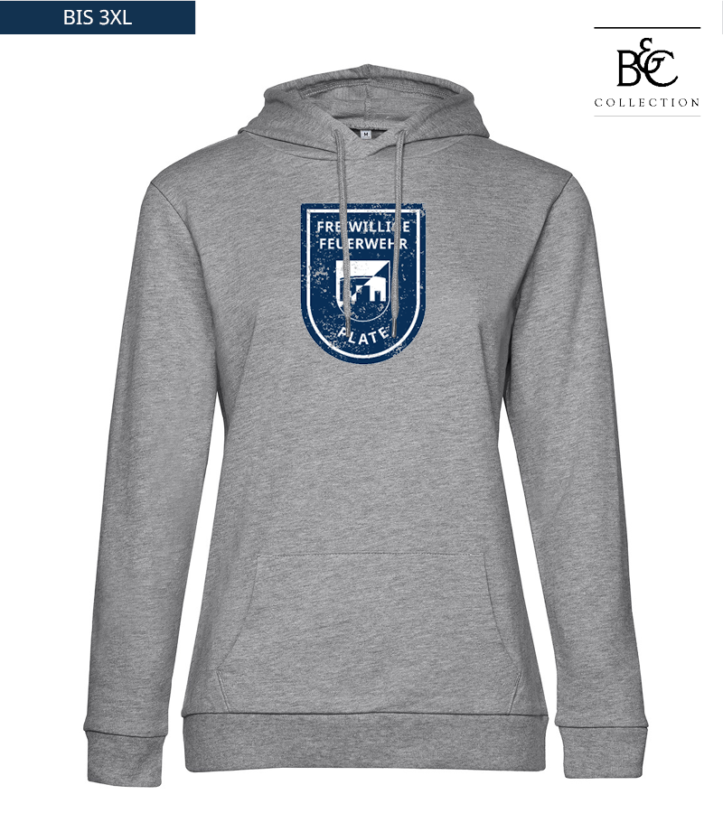 B&C Damen Hoodie Heather Grey "Uwe Frontprint"