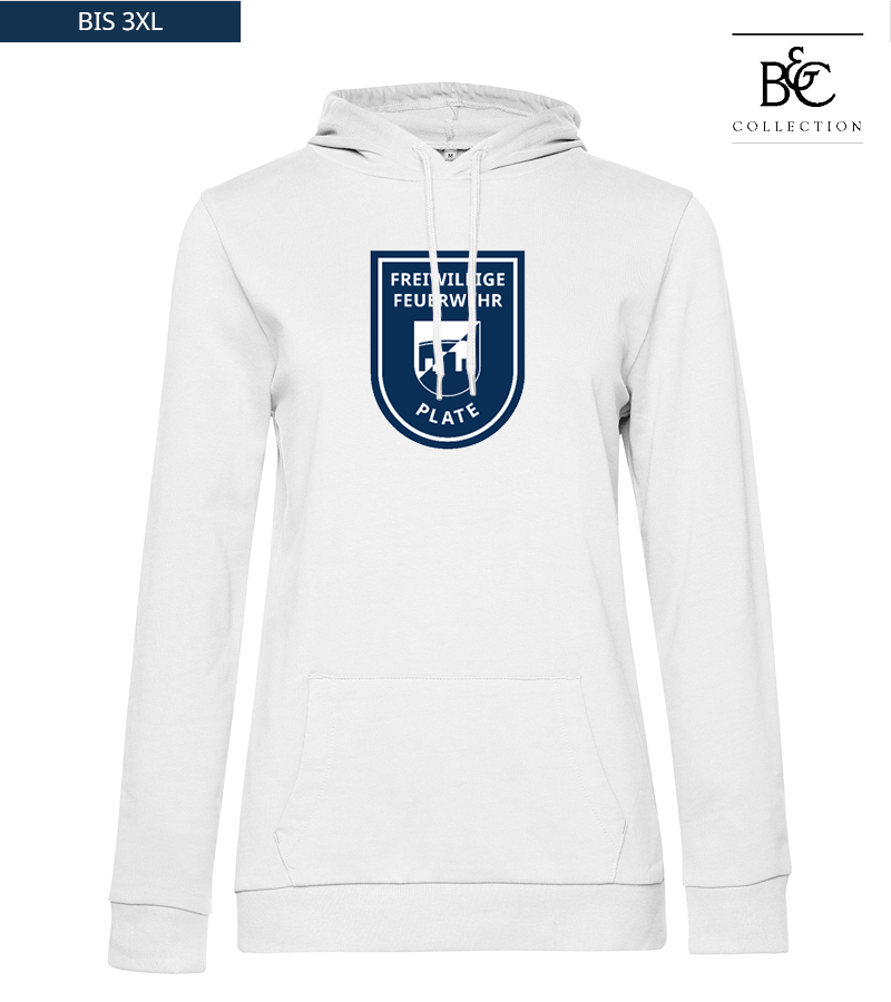 B&C Damen Hoodie White "Anton Frontprint"