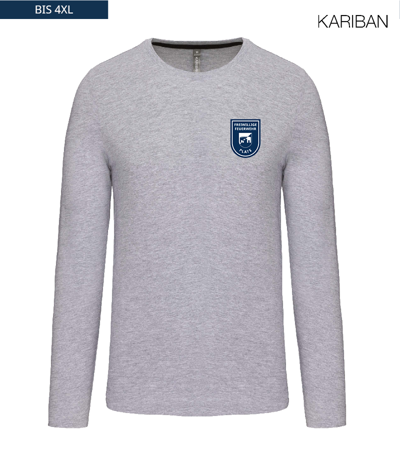 Kariban Herren Langarmshirt Oxford Grey "Anton"