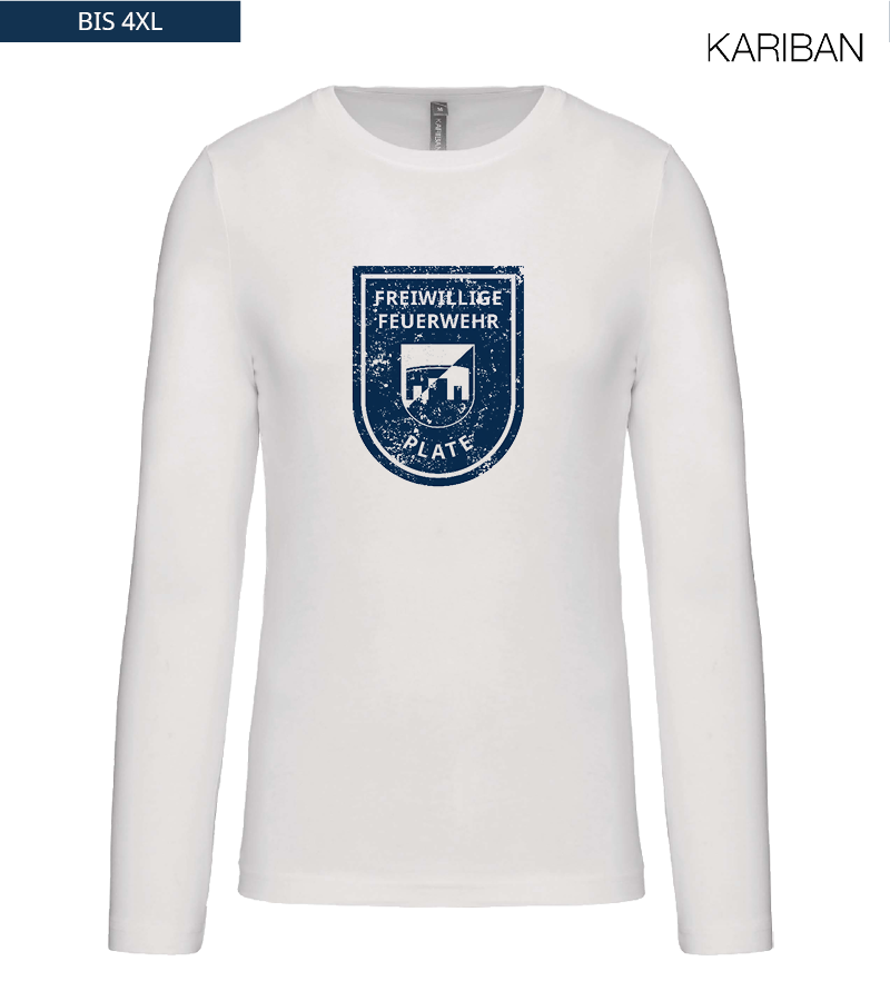Kariban Herren Langarmshirt White "Uwe Frontprint"