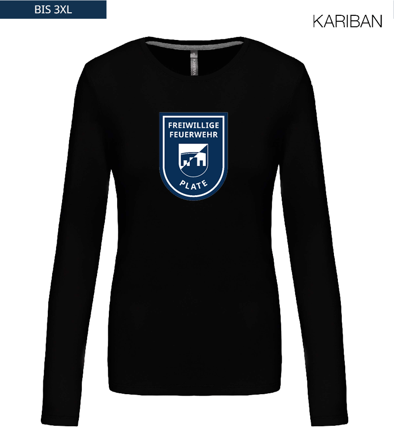Kariban Damen Langarmshirt Black "Anton Frontprint"
