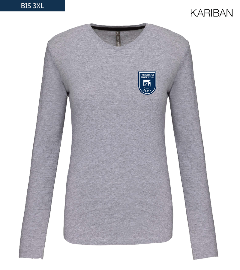 Kariban Damen Langarmshirt Oxford Grey "Anton"