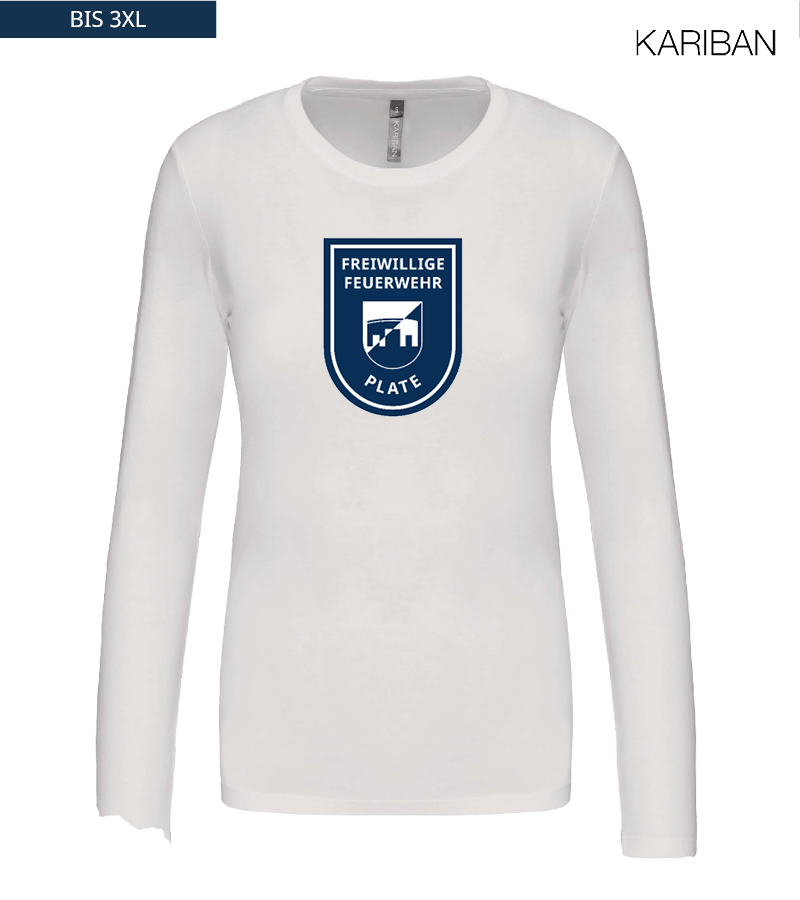 Kariban Damen Langarmshirt White "Anton Frontprint"