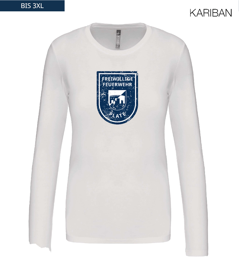 Kariban Damen Langarmshirt White "Uwe Frontprint"