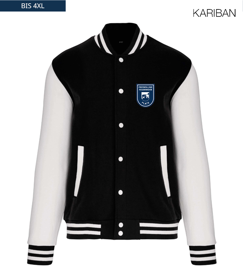Kariban Unisex Collegejacke Black White "Anton"