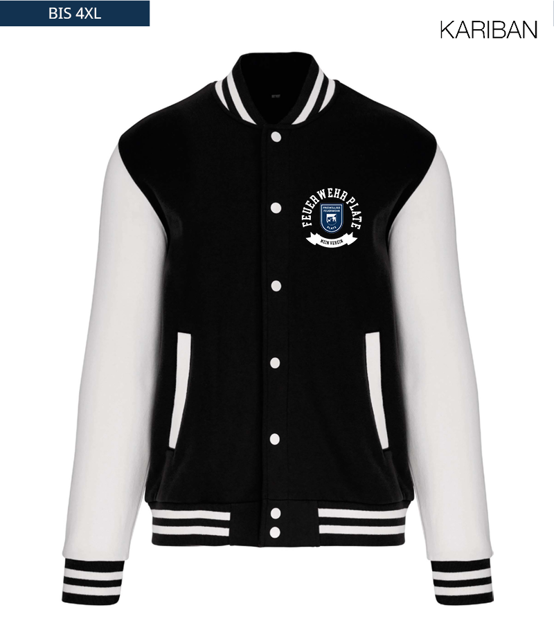 Kariban Unisex Collegejacke Black White "Bono"