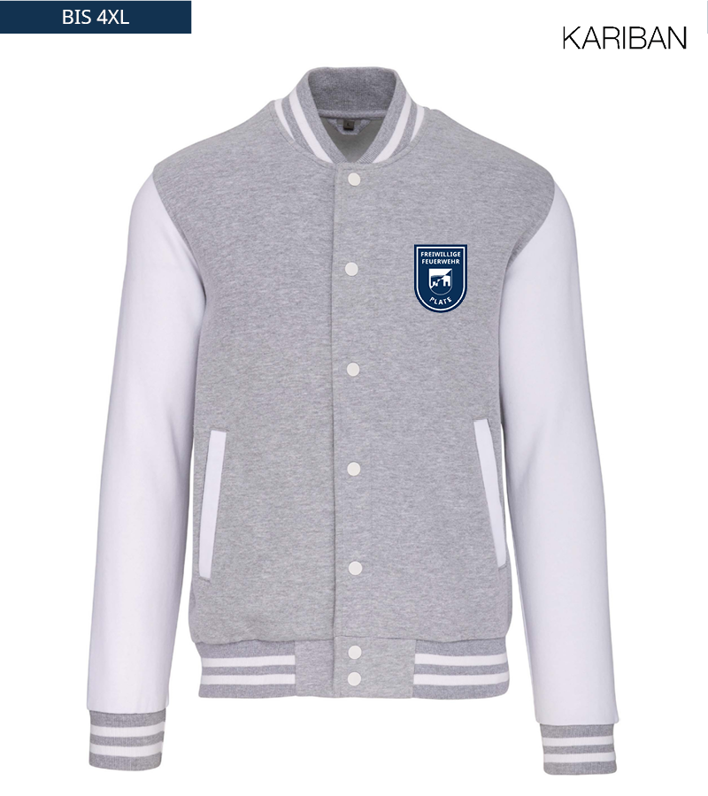 Kariban Unisex Collegejacke Oxford-Grey White "Anton"