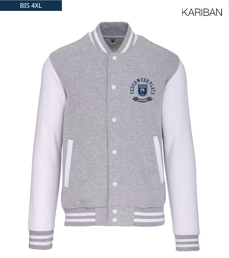 Kariban Unisex Collegejacke Oxford-Grey White "Bono"