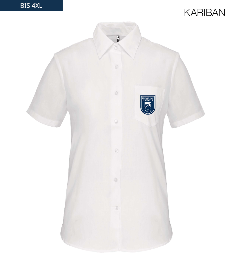 Kariban Damen Kurzarmbluse White "Anton"
