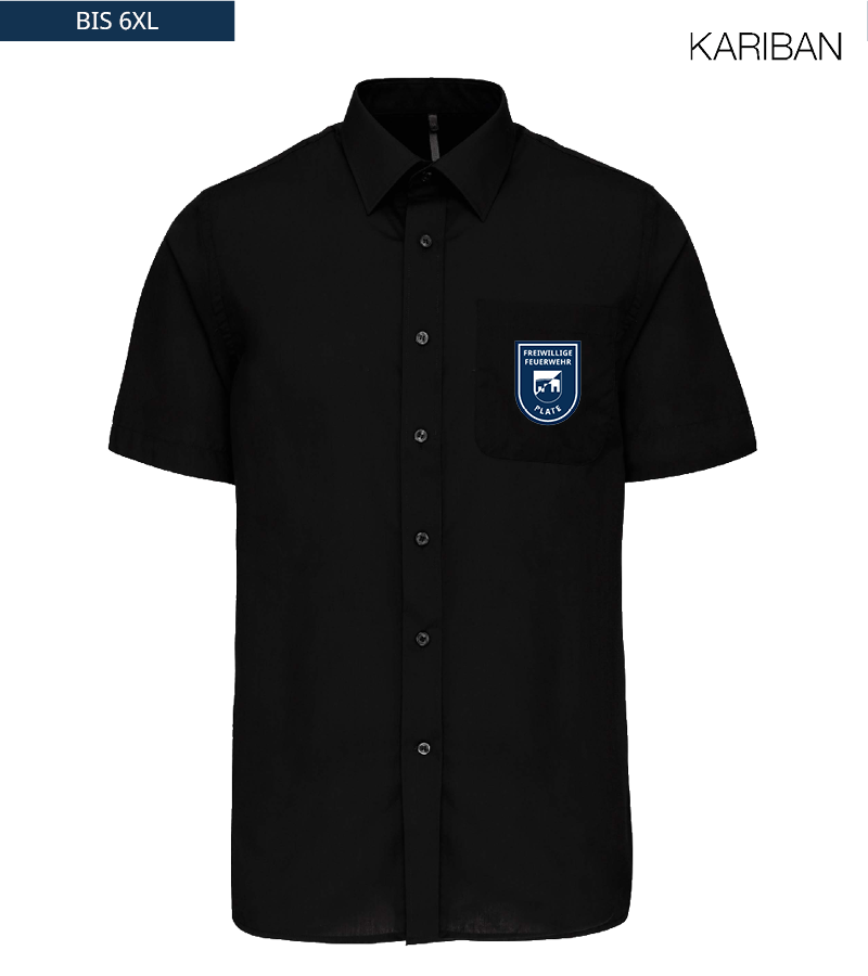 Kariban Herren Kurzarmhemd Black "Anton"