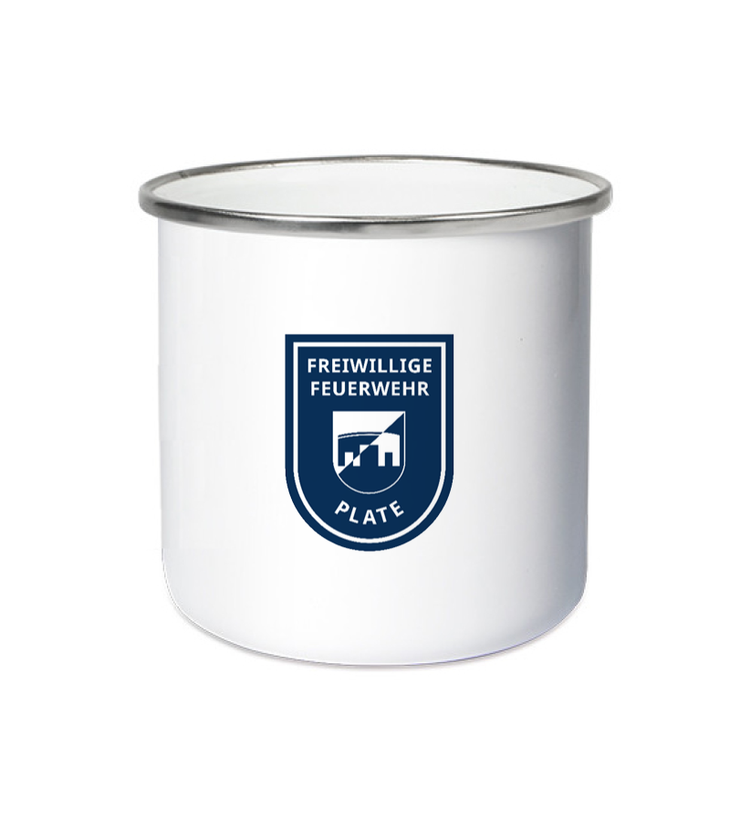 Emailletasse White Silver "Anton" A