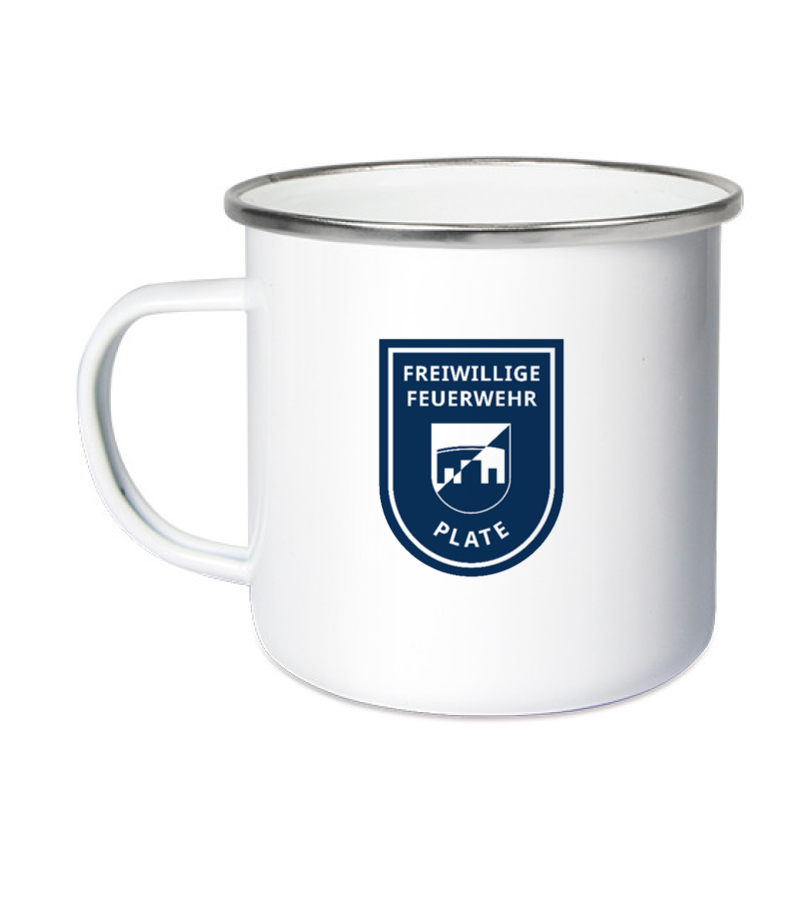 Emailletasse White Silver "Anton" B