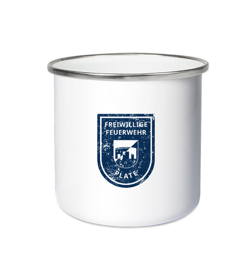 Emailletasse White Silver "Uwe" A