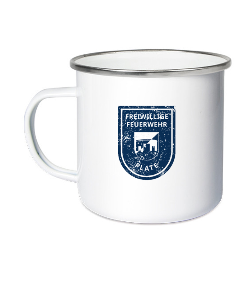 Emailletasse White Silver "Uwe" B