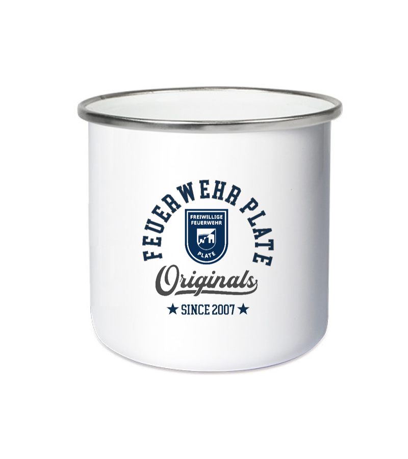 Emailletasse White Silver "Jacob" A