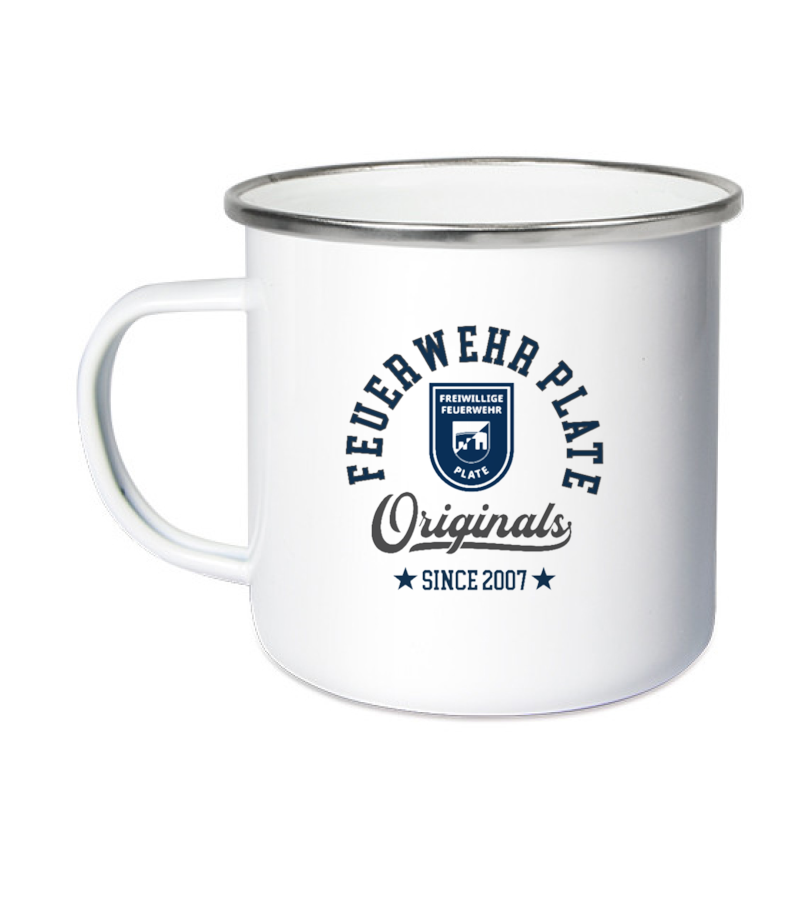 Emailletasse White Silver "Jacob" B