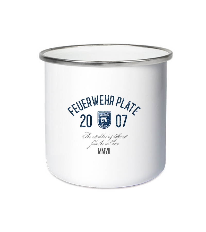 Emailletasse White Silver "Isack" A
