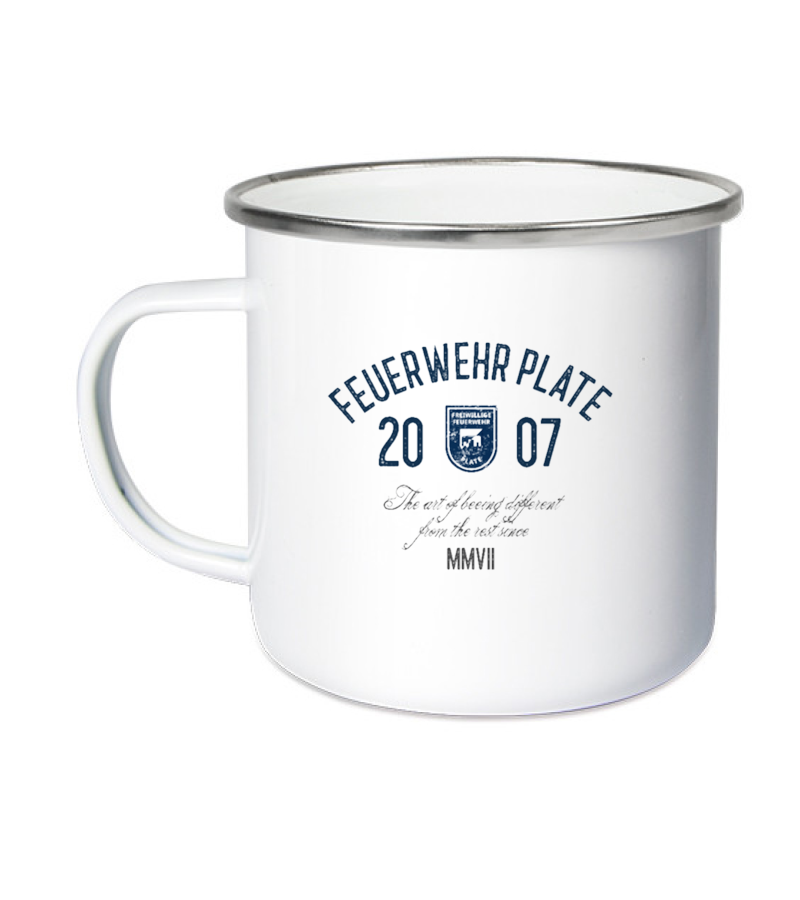 Emailletasse White Silver "Isack" B