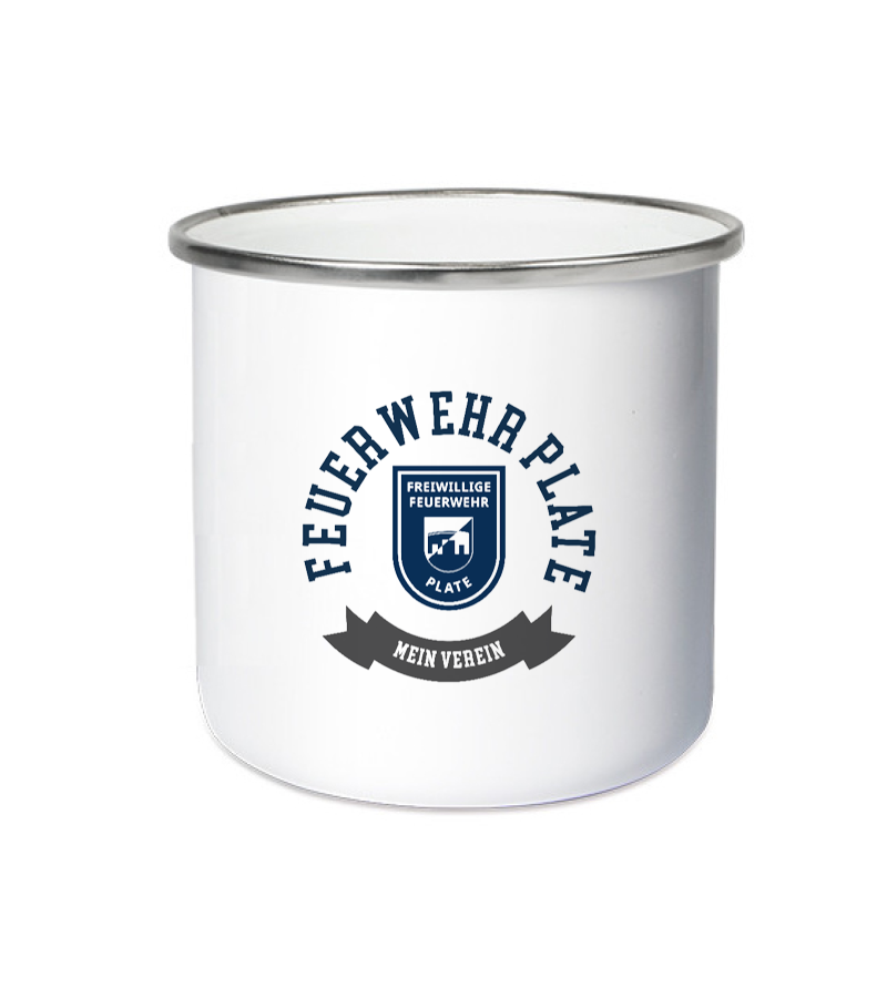Emailletasse White Silver "Bono" A